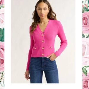 Pink Button-Up Women's Sweater